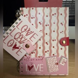 Pink and Red Love-Cherries Themed Notebook Set. NWT